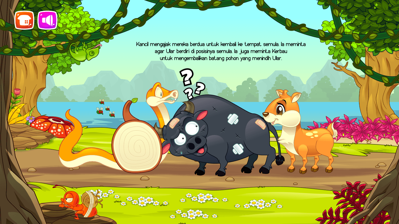 Gambar : Cerita Kancil, Kerbau, dan Ular