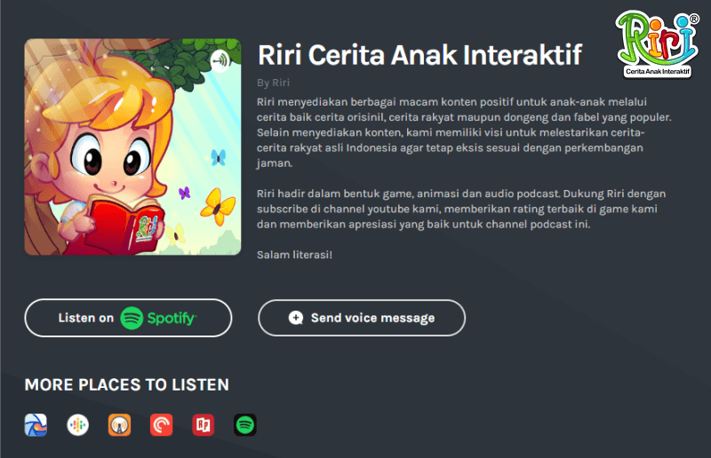 Gambar : Riri dalam bentuk Posdcast